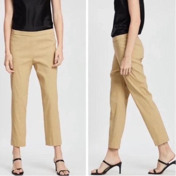Theory Women’s Basic Pull-On Pants Linen Eco Crunch Wash Size 0 - Picture 1 of 8
